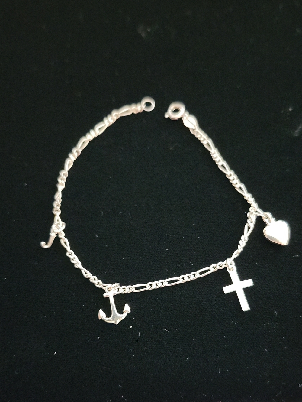 Silver  925 Charm Bracelet 7.5" 3.56gm